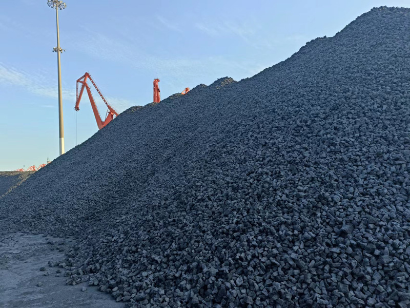 Our coke stacks waiting to be loaded at Rizhao port